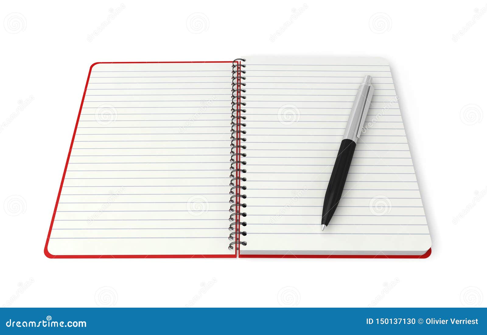 Notebook Rings Spiral Pen Notepad Stock Illustration Illustration of