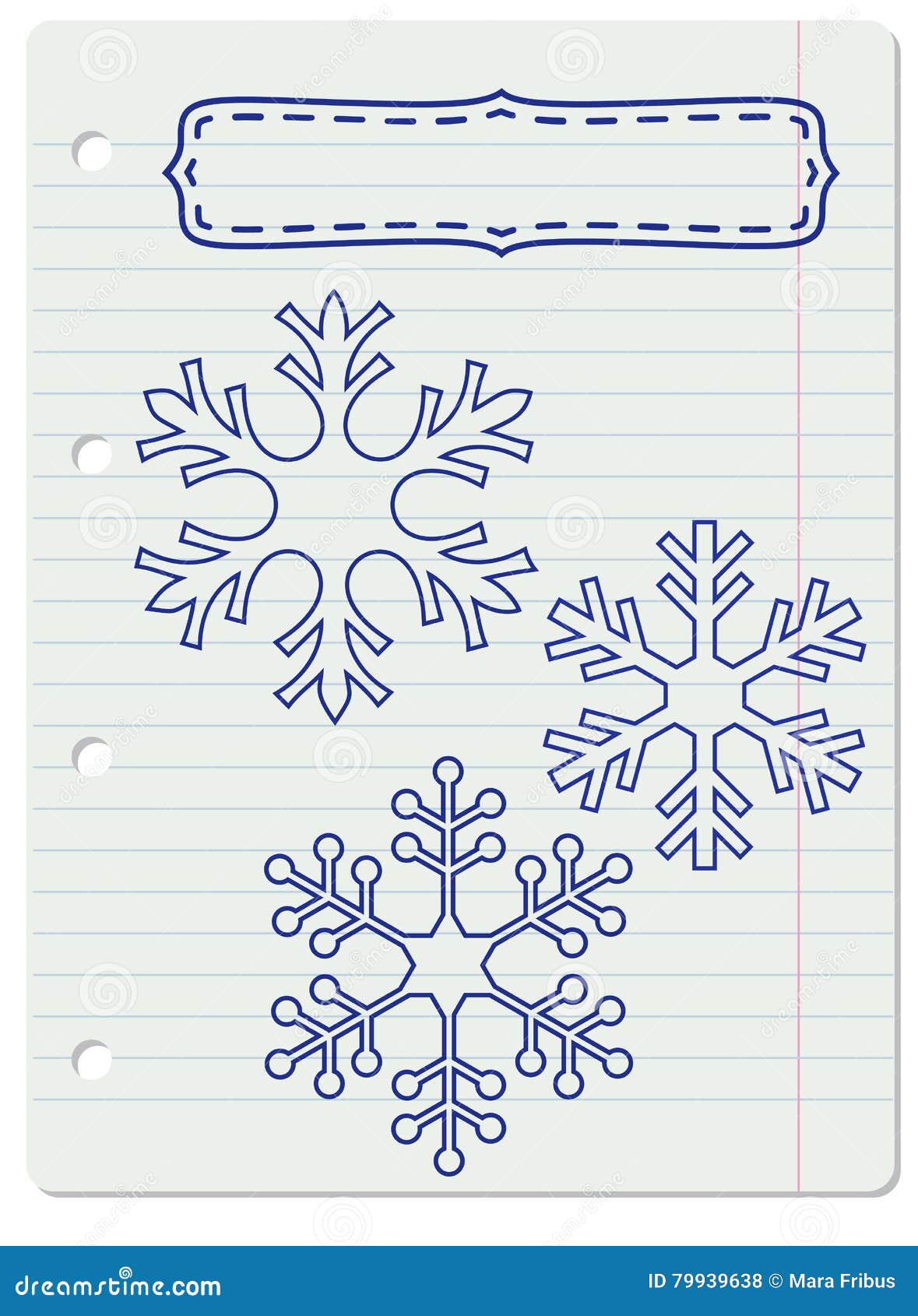Notebook snowflakes frame stock vector. Illustration of decorative ...