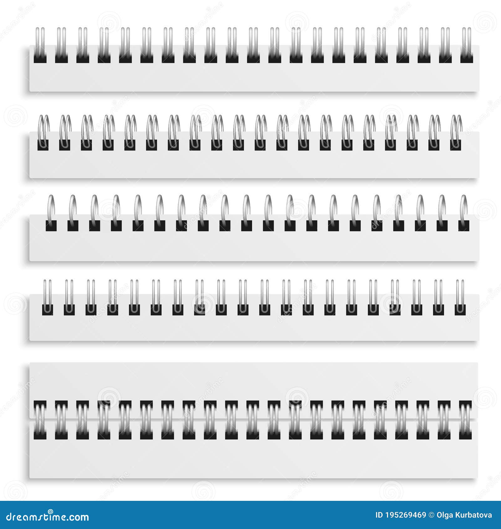 notebook spiral binding sheets. iron wired spirals set, diary calendar or textbook metal ring wire, 3d  