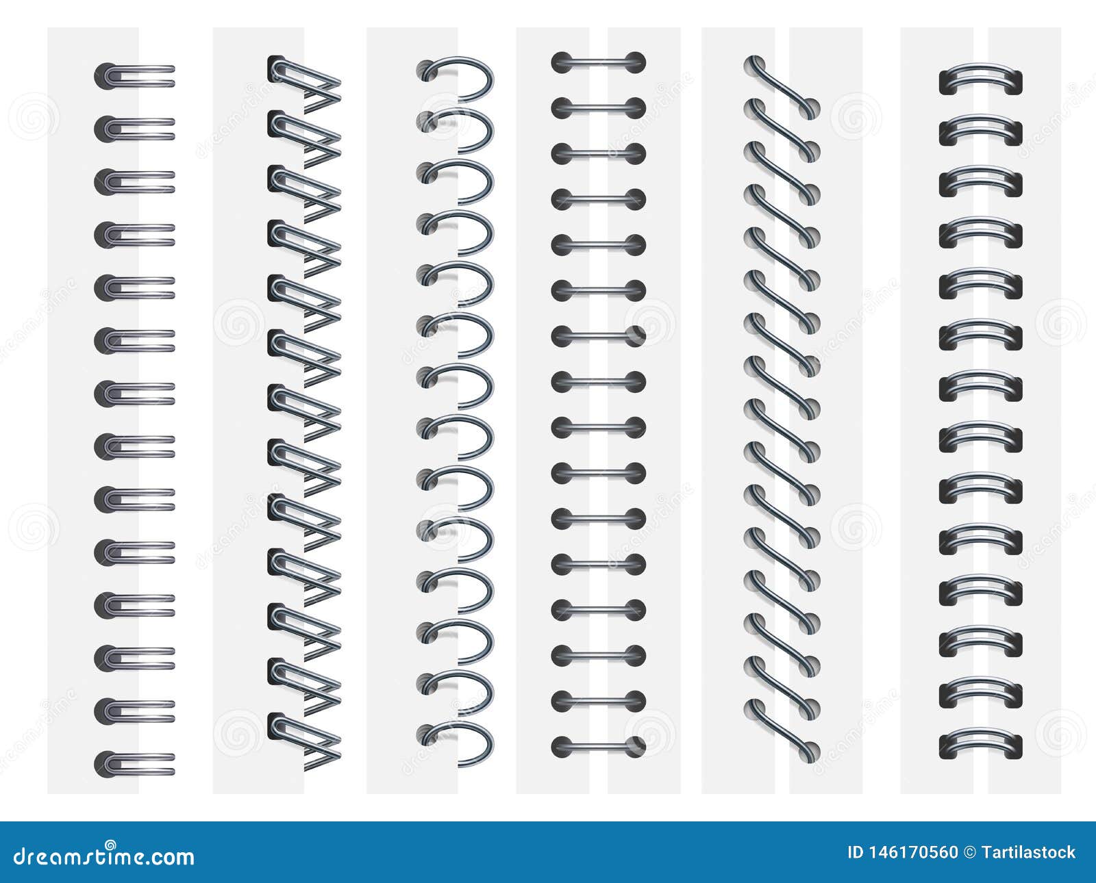 Notebook Spirals. Rings Binding Notebooks Pages, Spiral Fastening