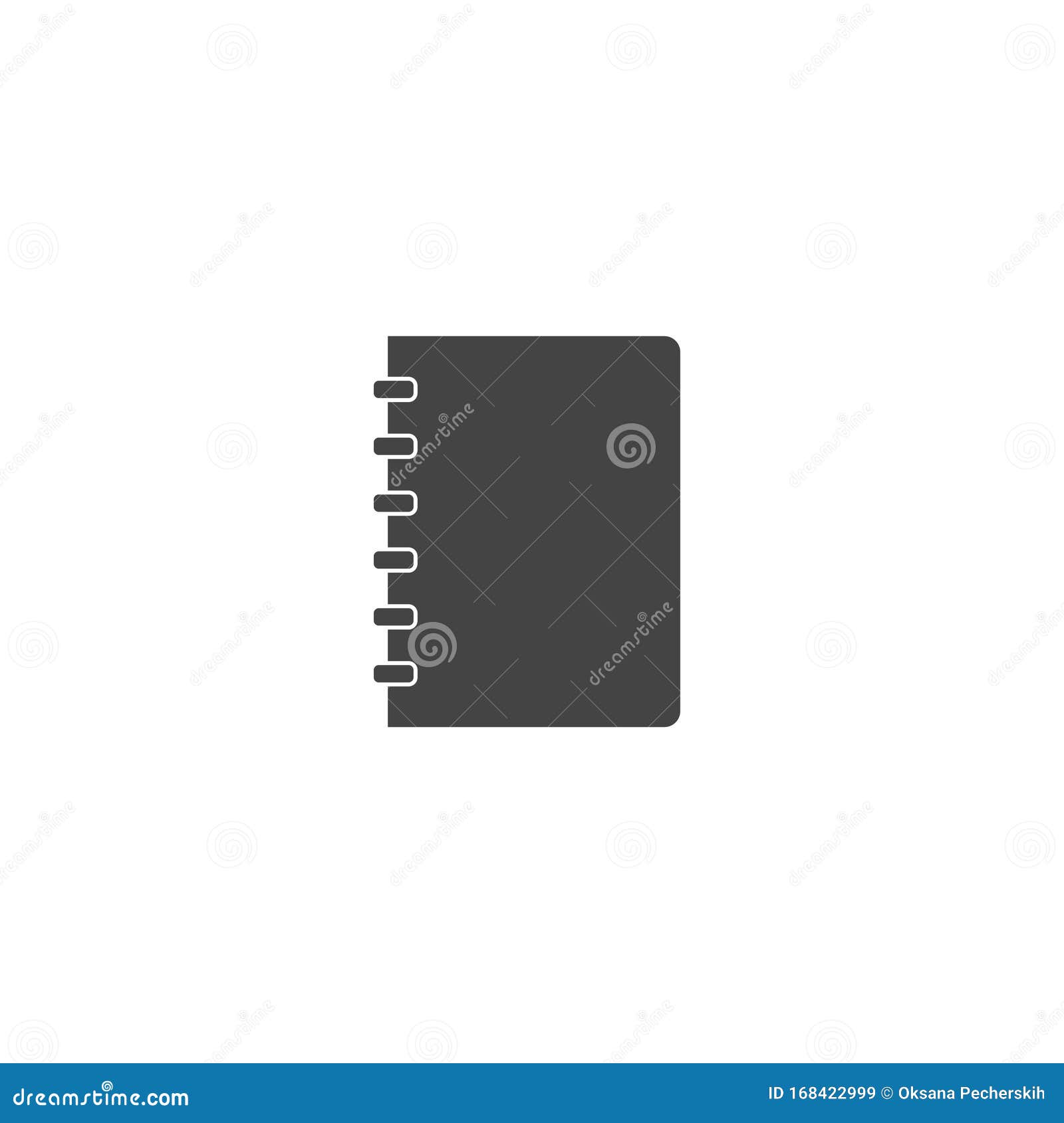 Notebook on White Isolated Background. Layers Grouped for Easy Editing