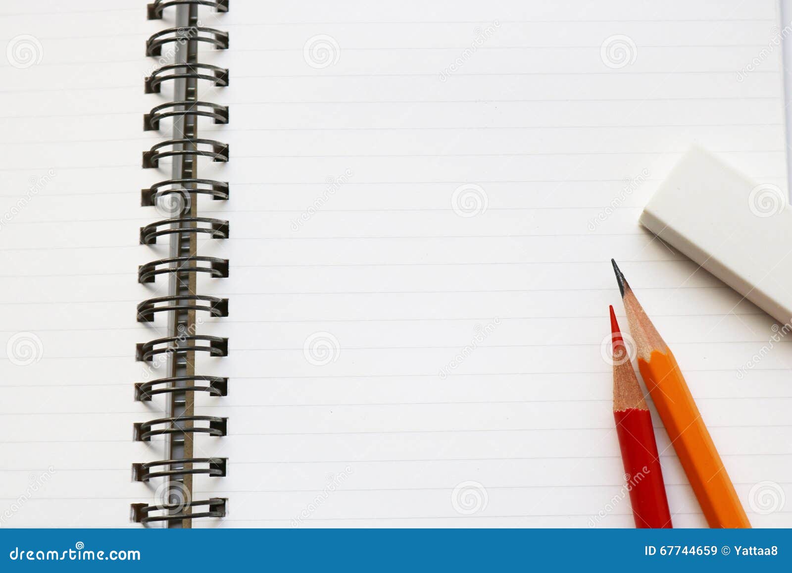 Notebook and Writing Utensils Stock Image Image of close, object