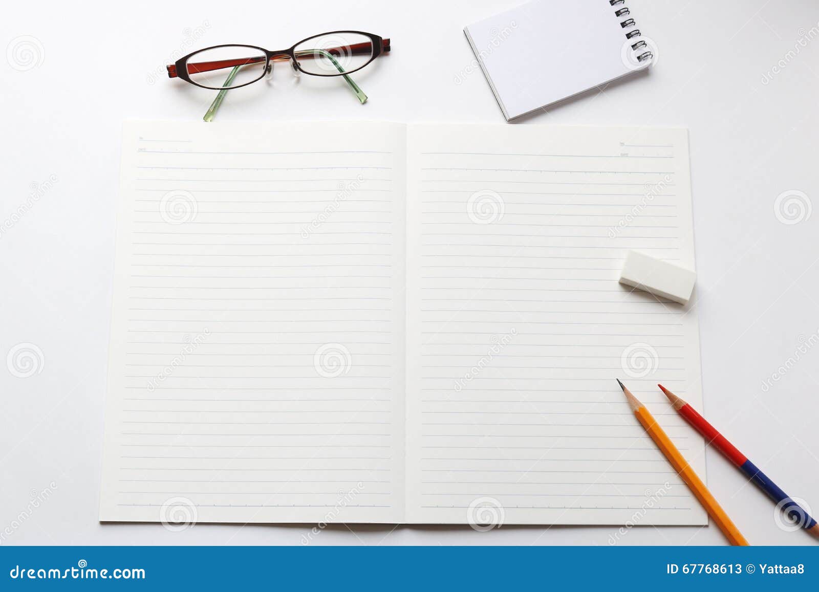 Notebook and Writing Utensils Stock Image Image of school, object