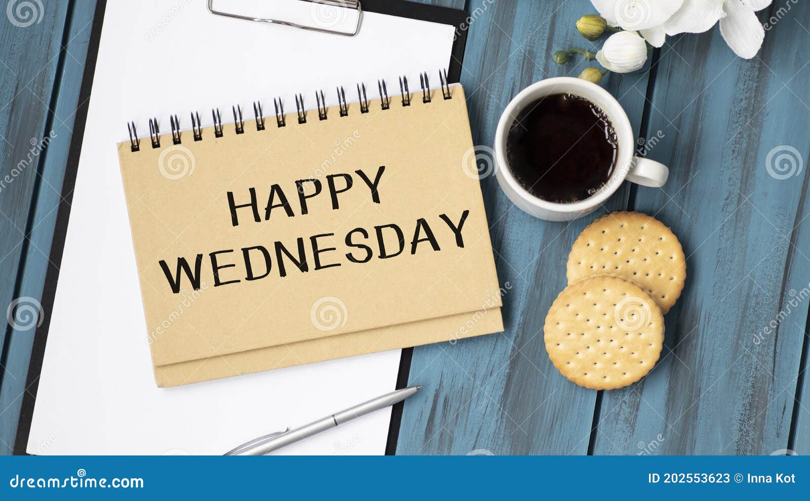 Notebook Written with Happy Wednesday Word Stock Image - Image of ...