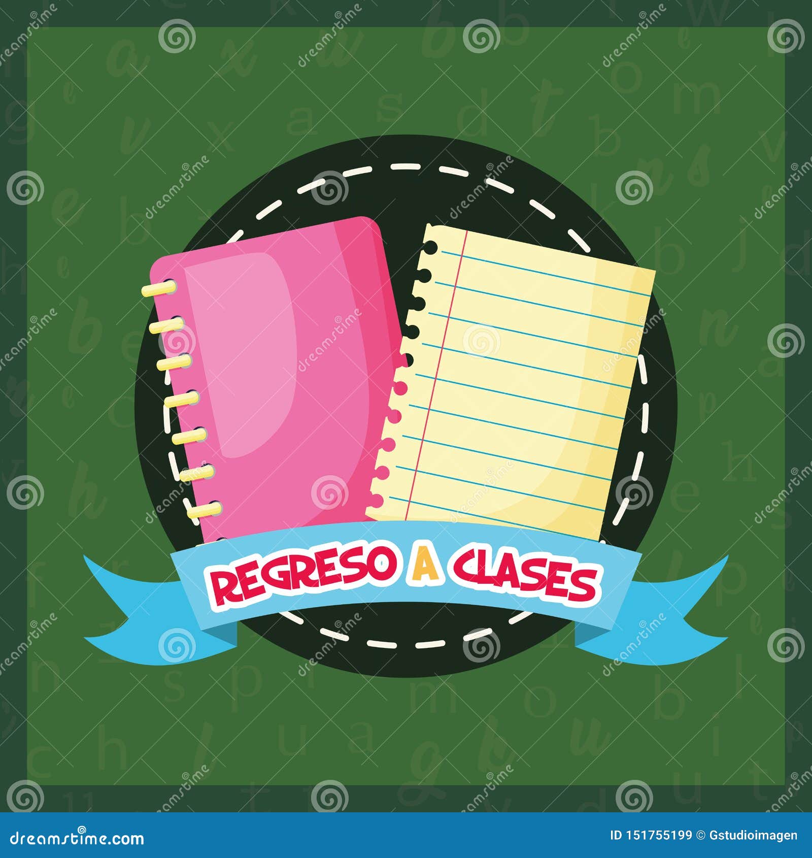 Regreso a clases poster stock illustration. Illustration of notebooks 151755199