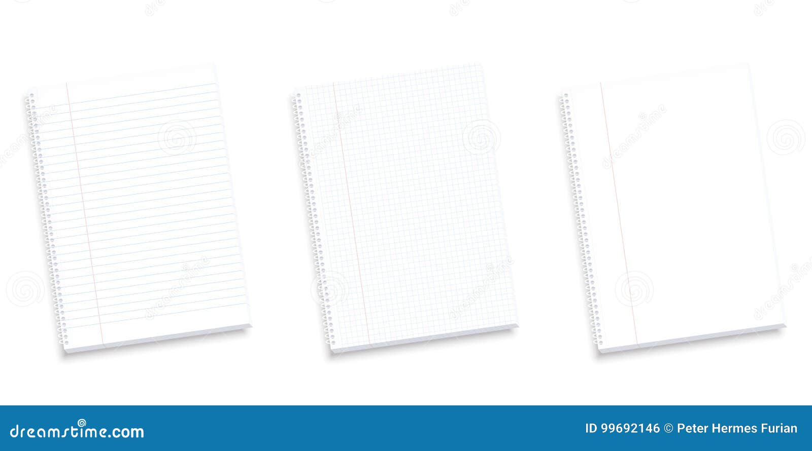 notebooks lined squared blank set