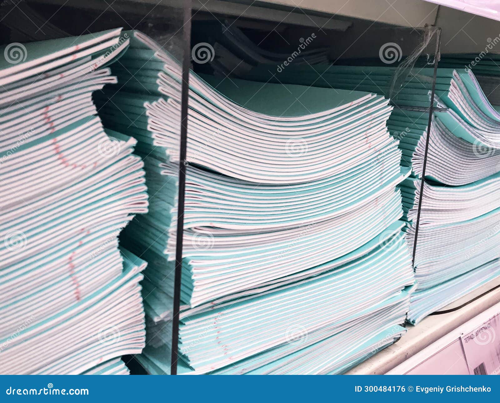 Notebooks in Stacks in the Store Stock Photo Image of preparation