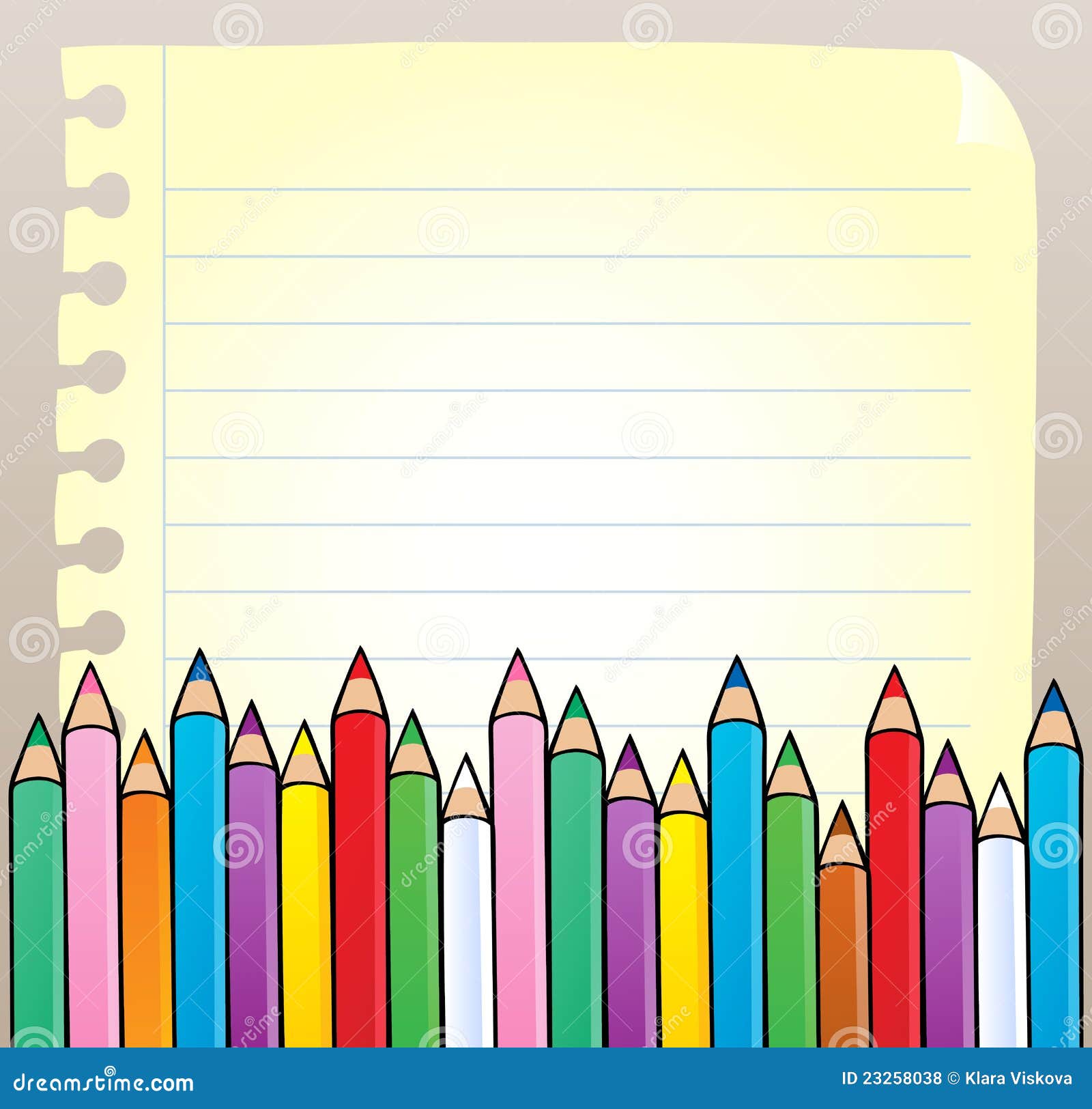 Sketchpad Crayons Blank Drawing Vector Illustration