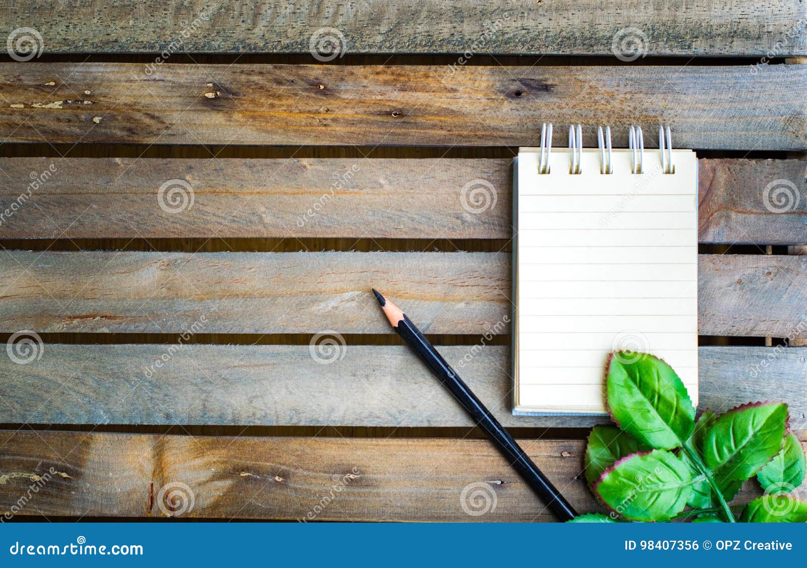 Notepad, Book with Paper Concept or Copy Space and Refreshing. Stock