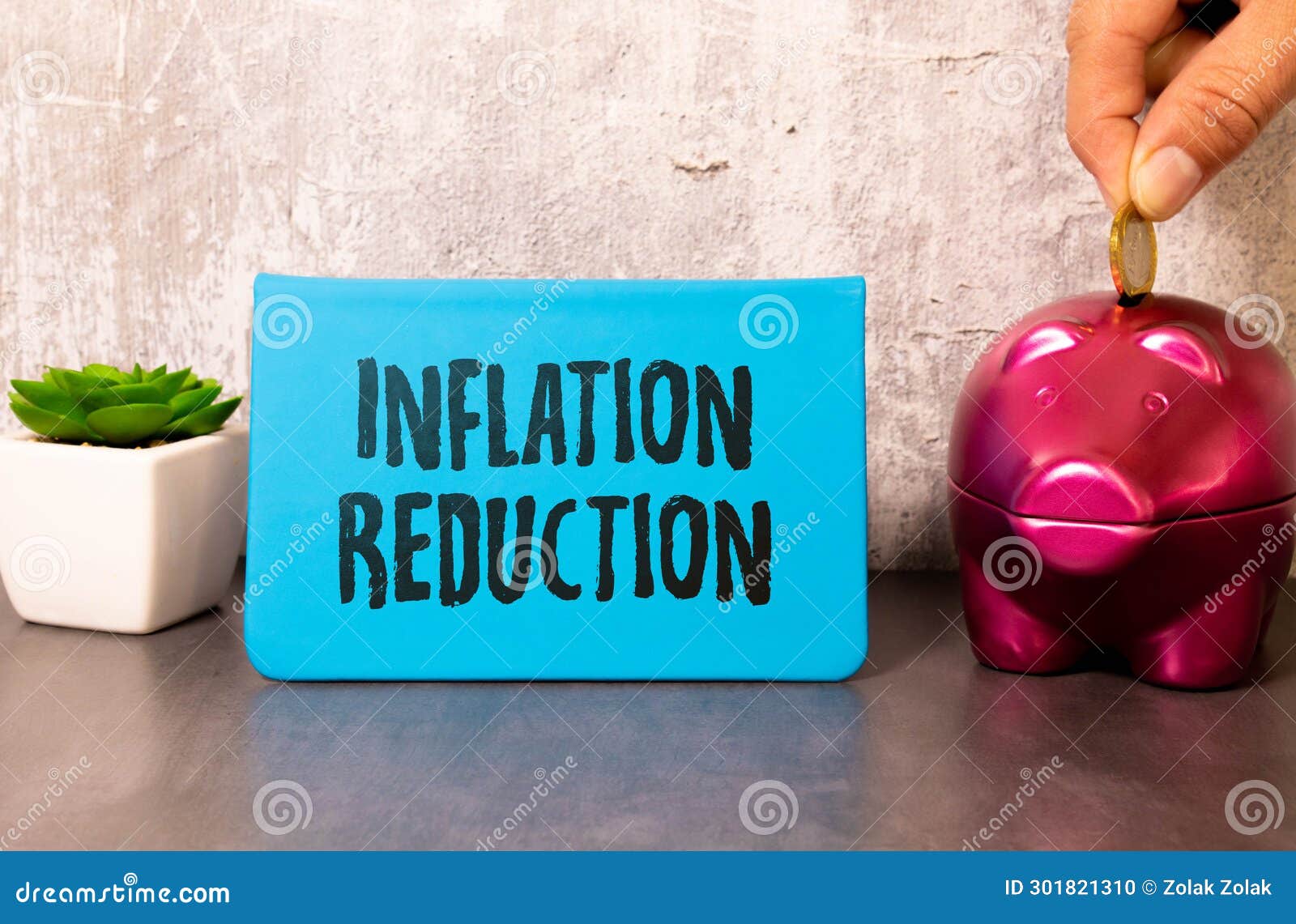 notepad ,chart and calculator. top view text inflation reduction act.