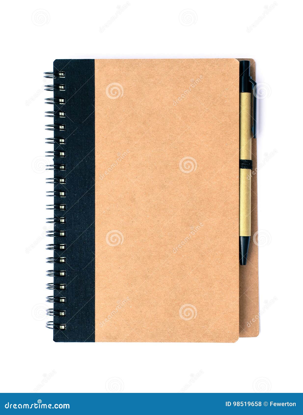 Notepad Closed Cover with Pen on the Side Stock Photo Image of closed