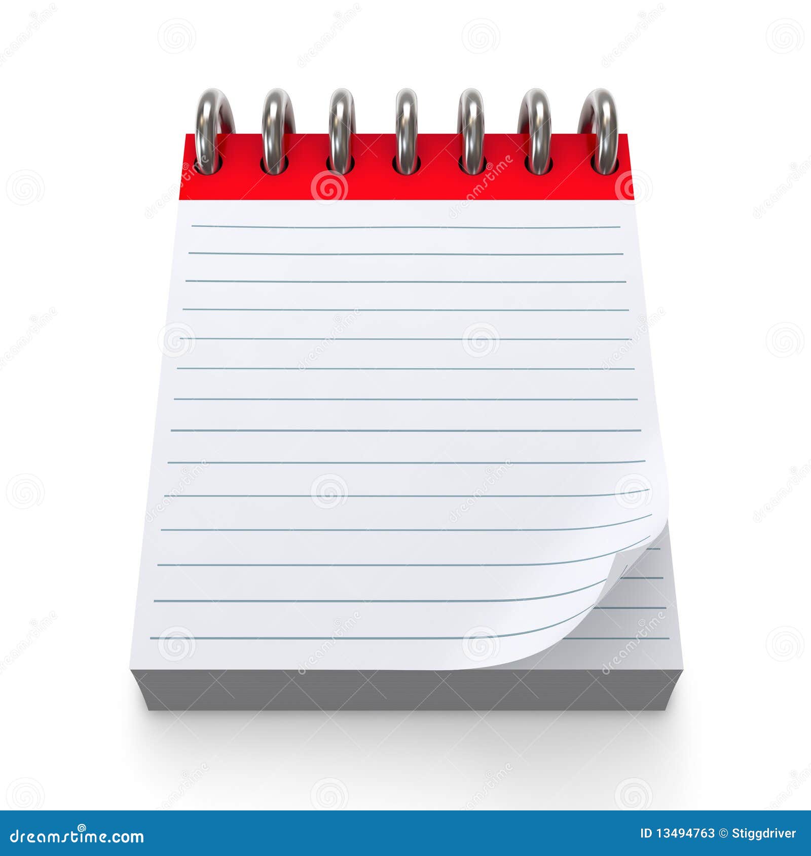 Notepad czerwień. 3d notepad wysoka ilustracyjna ilość