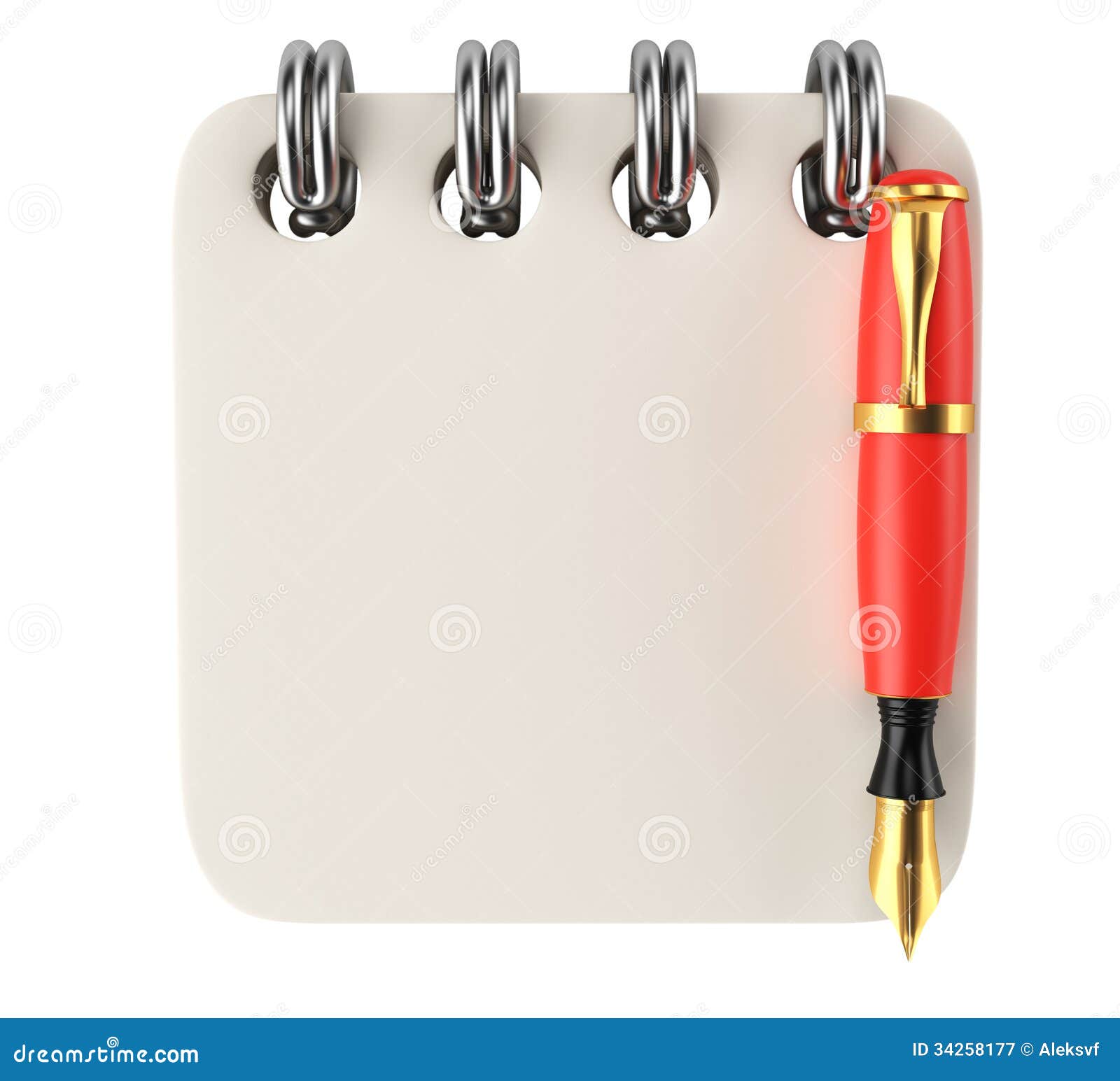 Notepad and fountain pen stock illustration. Illustration of paper