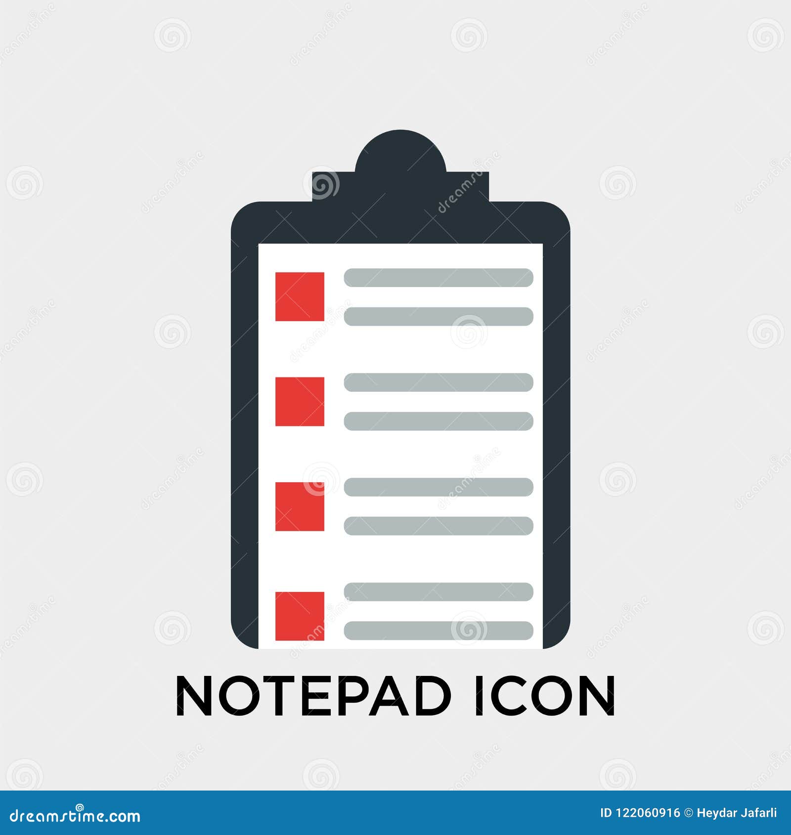 Notepad Icon Vector Sign and Symbol Isolated on White Background Stock ...