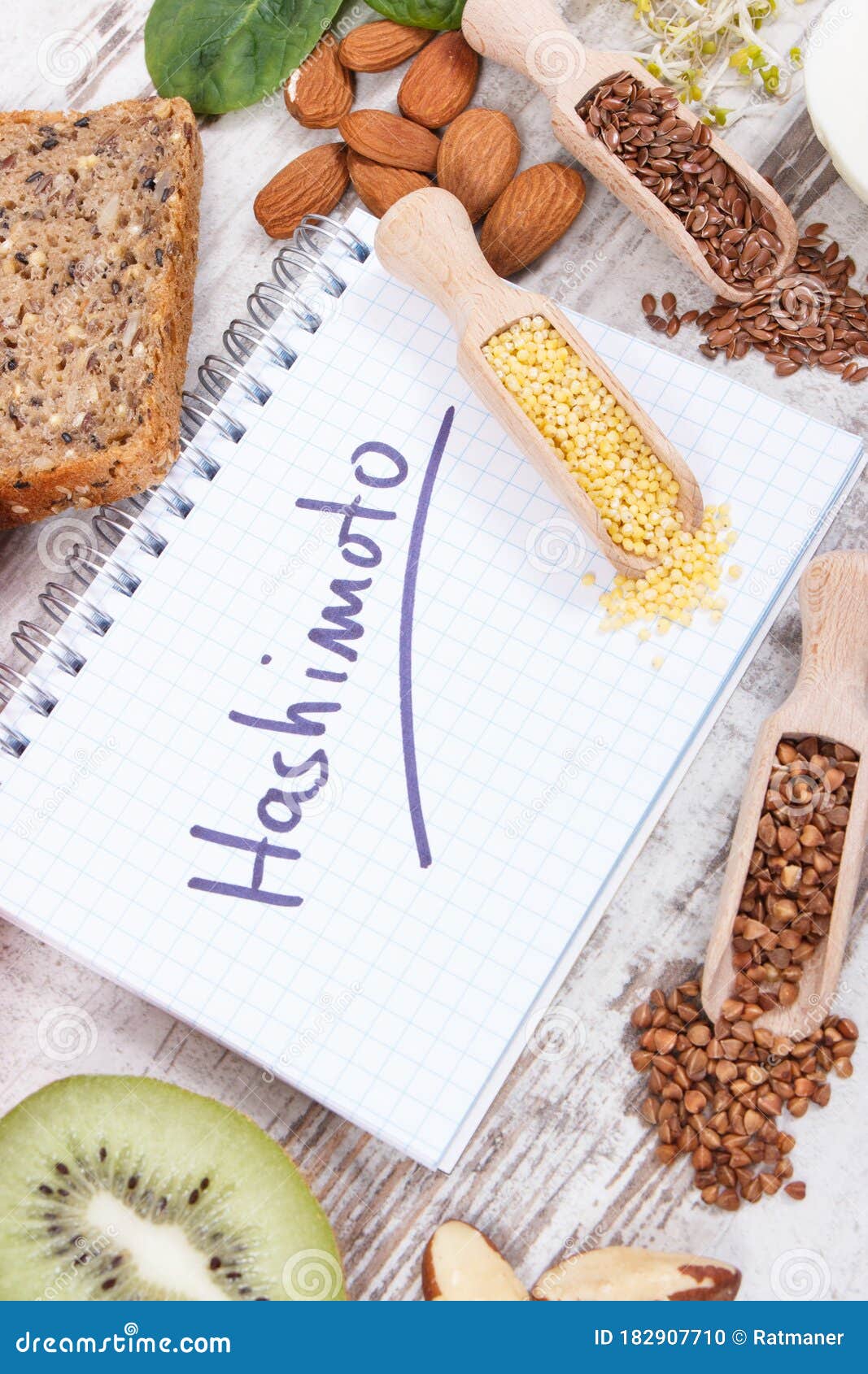 Notepad with Inscription Hashimoto and Best Ingredients or Products for