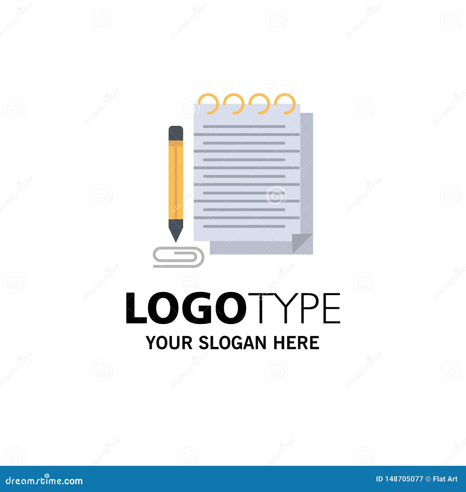 Notepad, Notebook, Pad, Novel Business Logo Template. Flat Color Stock