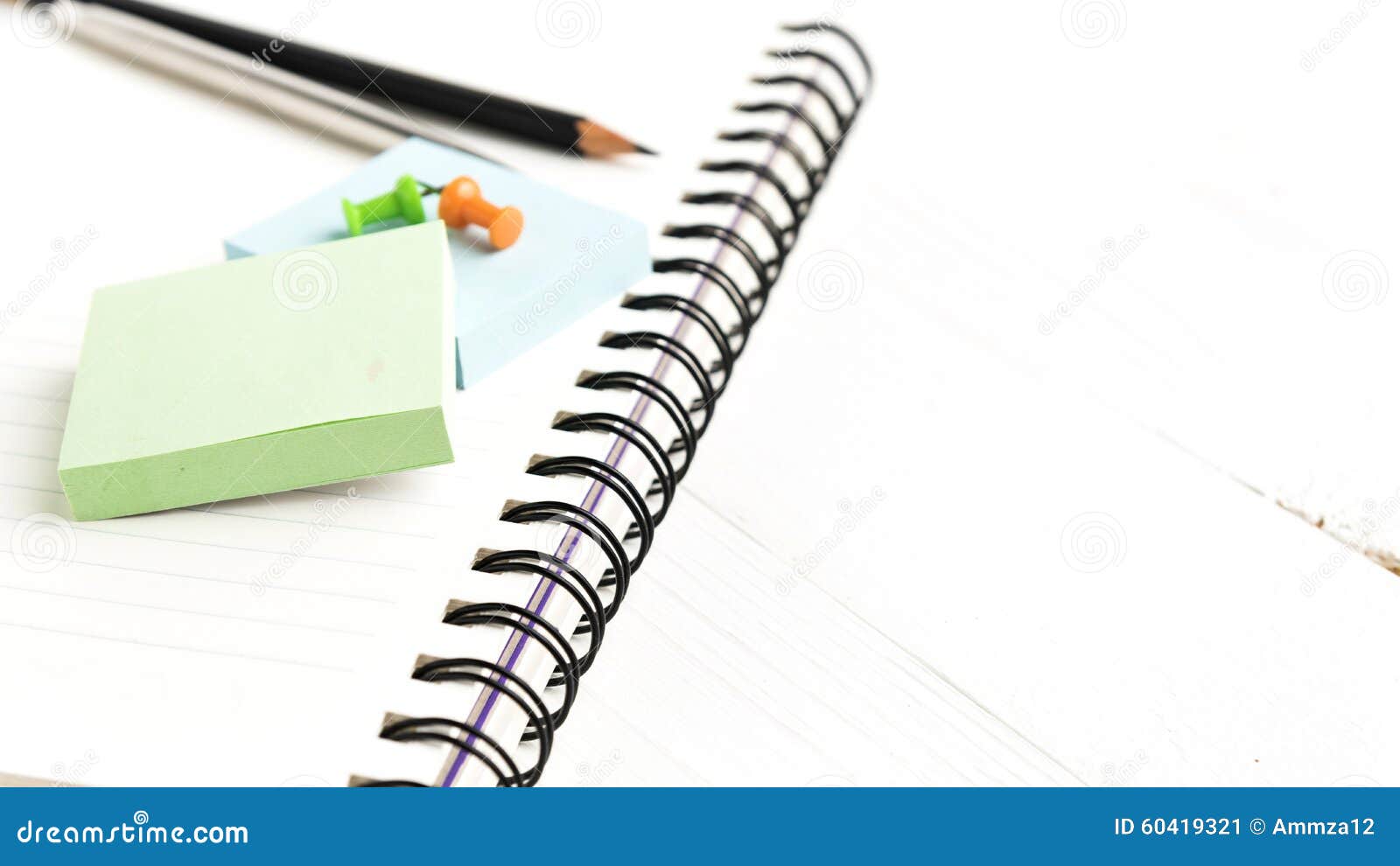 Notepad with Office Supplies Stock Image Image of desk, stationery
