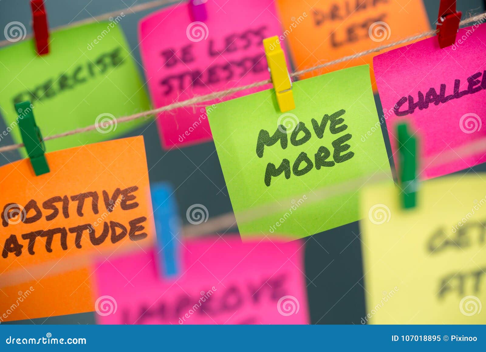 notes concept for motivation for move more to stay healthy or lose weight