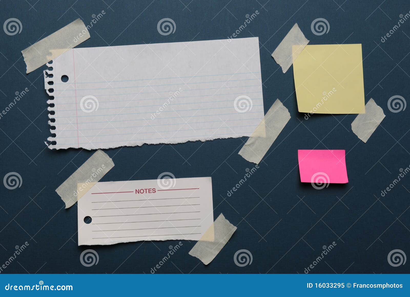 Notes with masking tape stock image. Image of note, board - 16033295