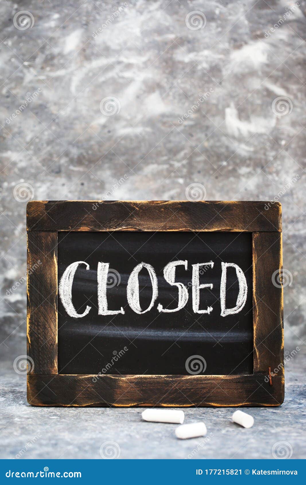 Notice Board with Message Closed Stock Image Image of board, gray