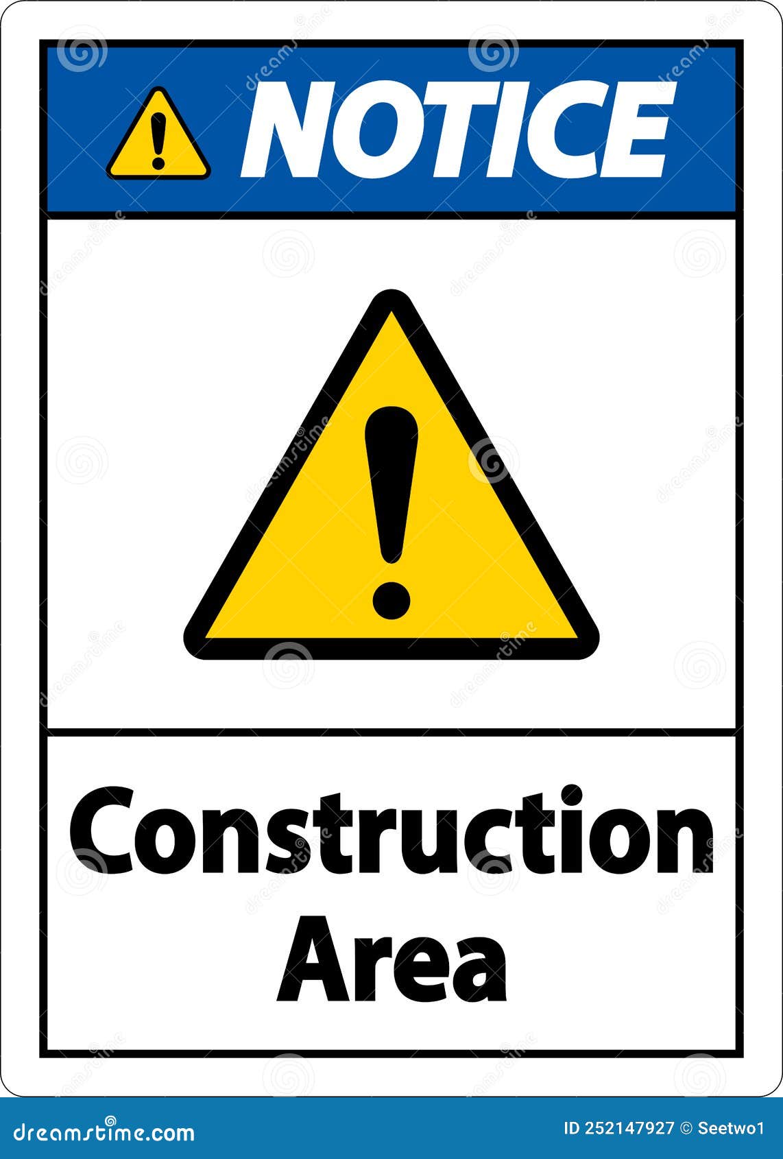 Construction Area Signs Vector Illustration | CartoonDealer.com #12636564