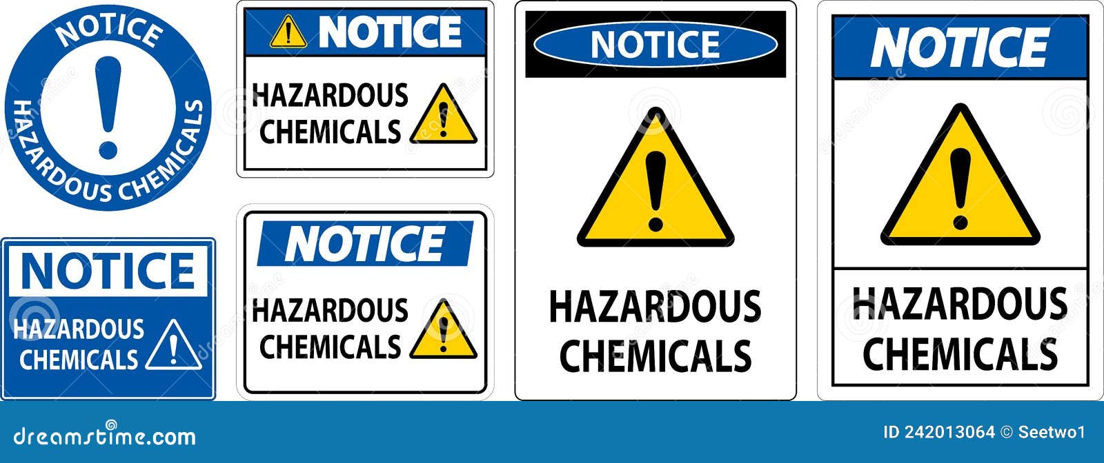 Notice Hazardous Pool Chemicals Symbol Sign, Vector Illustration
