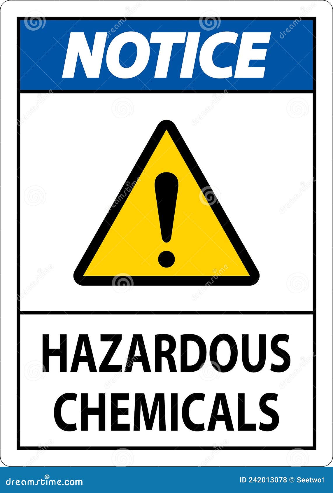 Notice Hazardous Pool Chemicals Symbol Sign, Vector Illustration