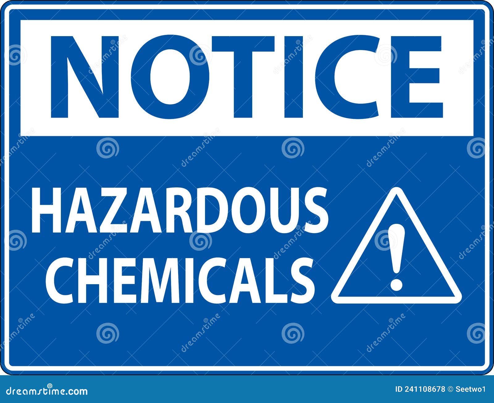 Notice Hazardous Chemicals Sign On White Background Stock Vector