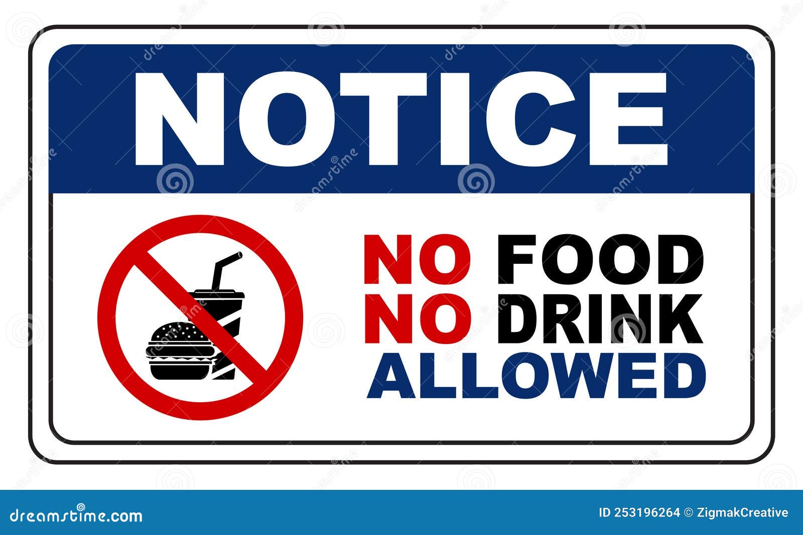 Notice No Food No Drink Allowed Sign Stock Illustration Illustration notice-no-food-no-drink-allowed-sign-stock-illustration-illustration