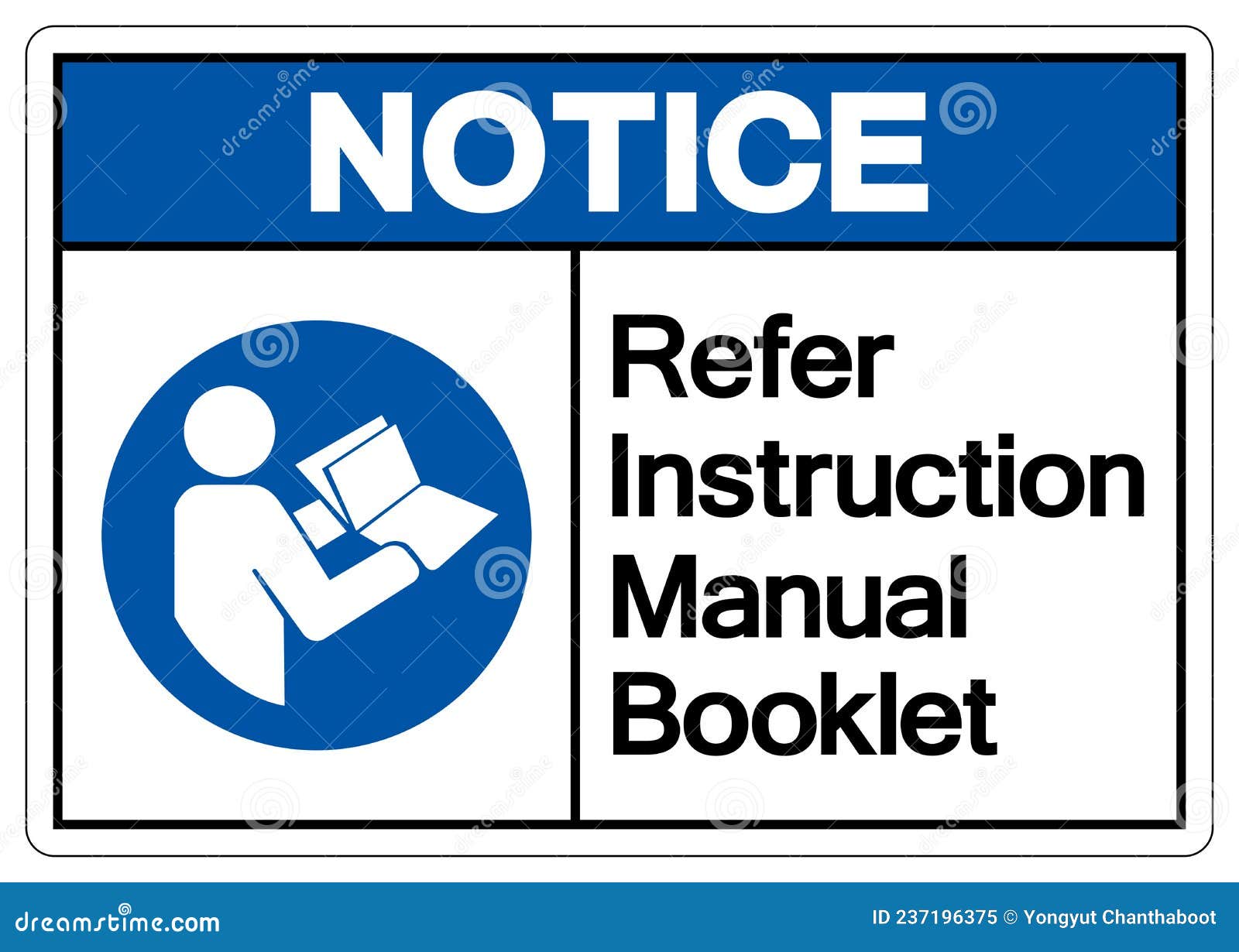 Notice Refer Instruction Manual Booklet Symbol Sign,Vector Illustration