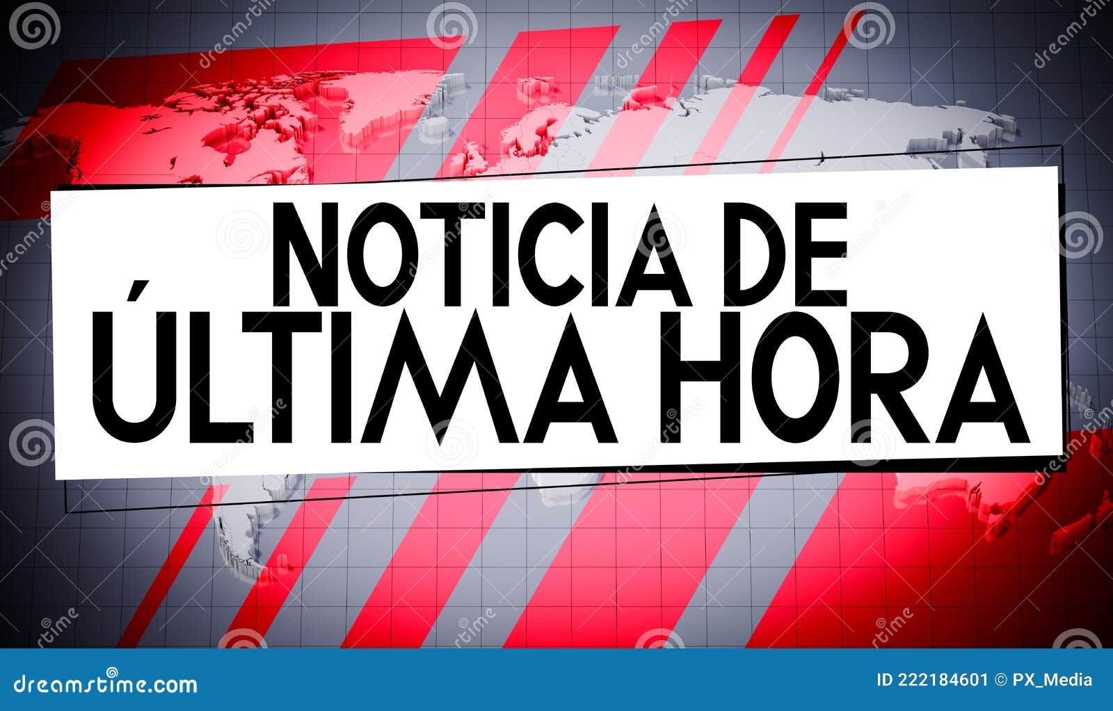 noticia de ultima hora spanish / breaking news english, world map in background