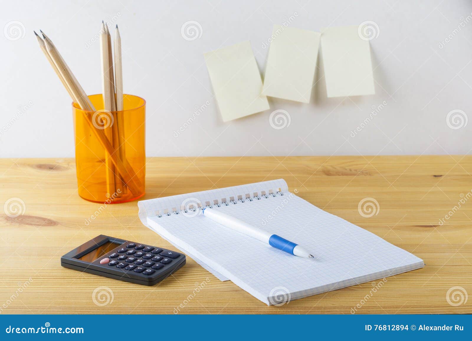 There pens on the table. Ручка калькулятор. Hammer and Glue on the Table Black and White.