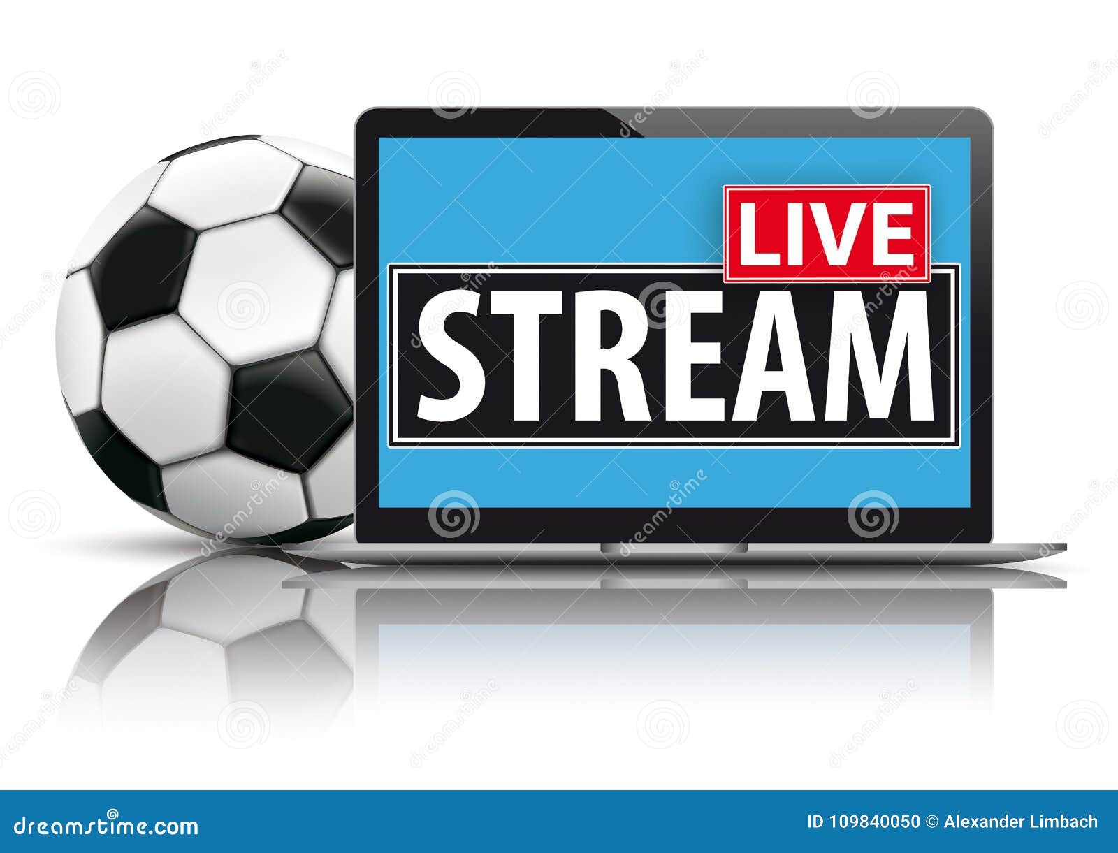 Notizbuch-Fußball Live Stream Vektor Abbildung