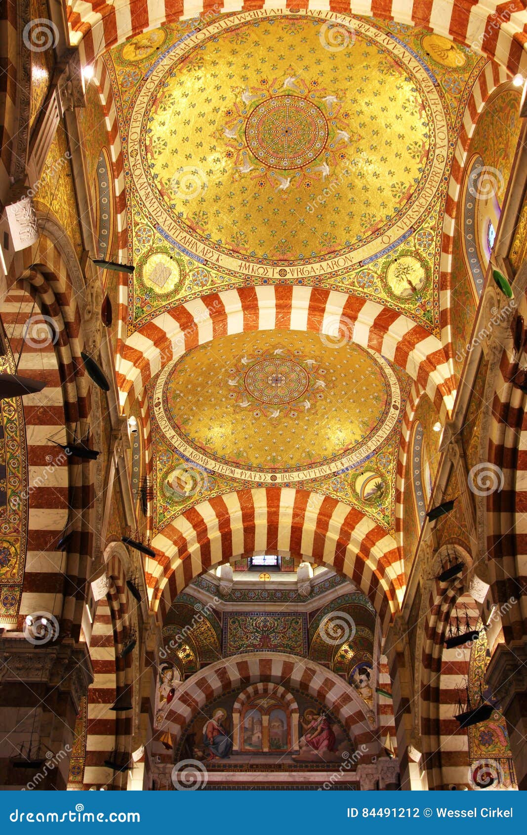 Notre Dame De La Garde Ceiling In Marseille France Stock