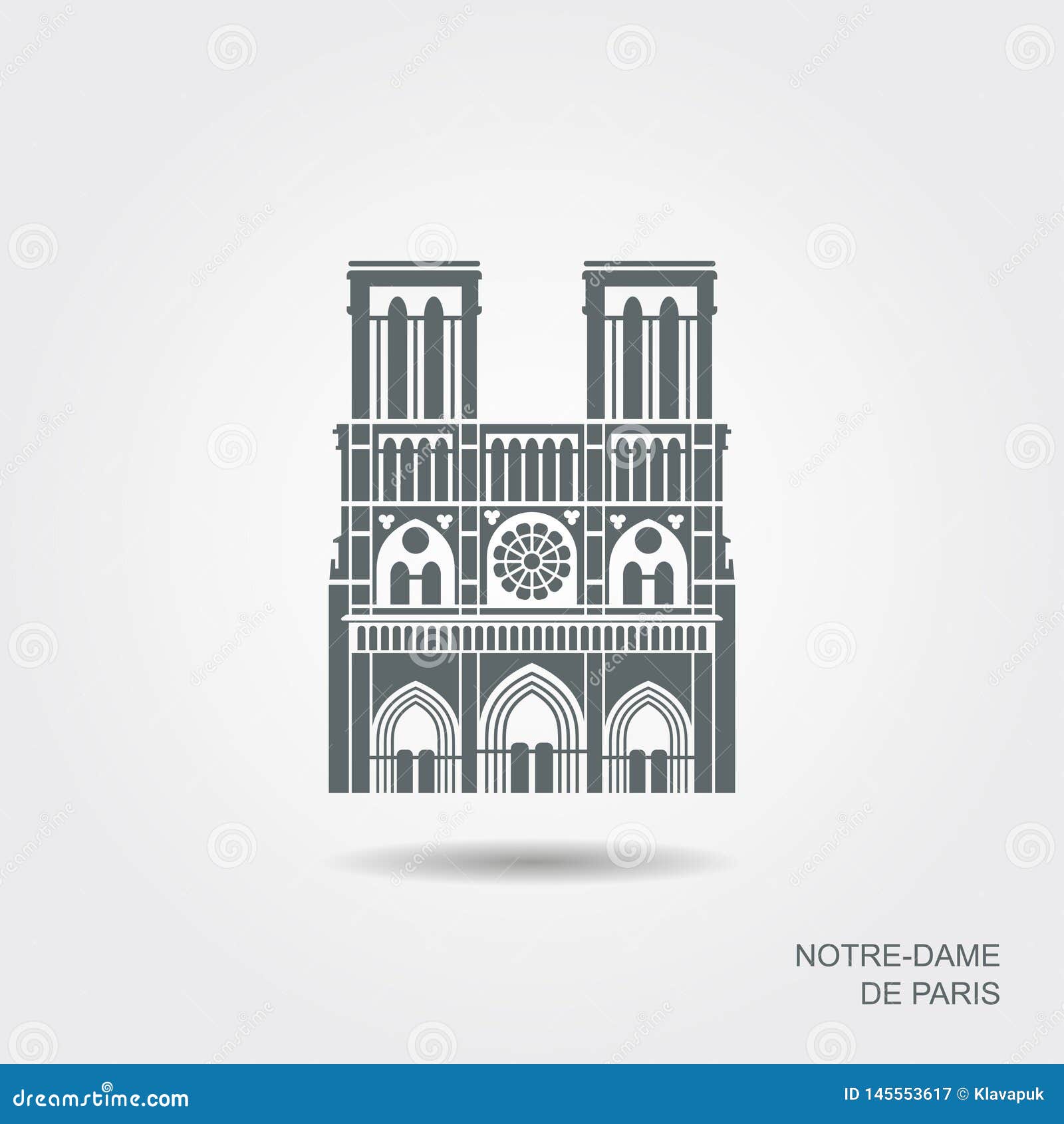 notre dame de paris cathedral, france.  flat icon