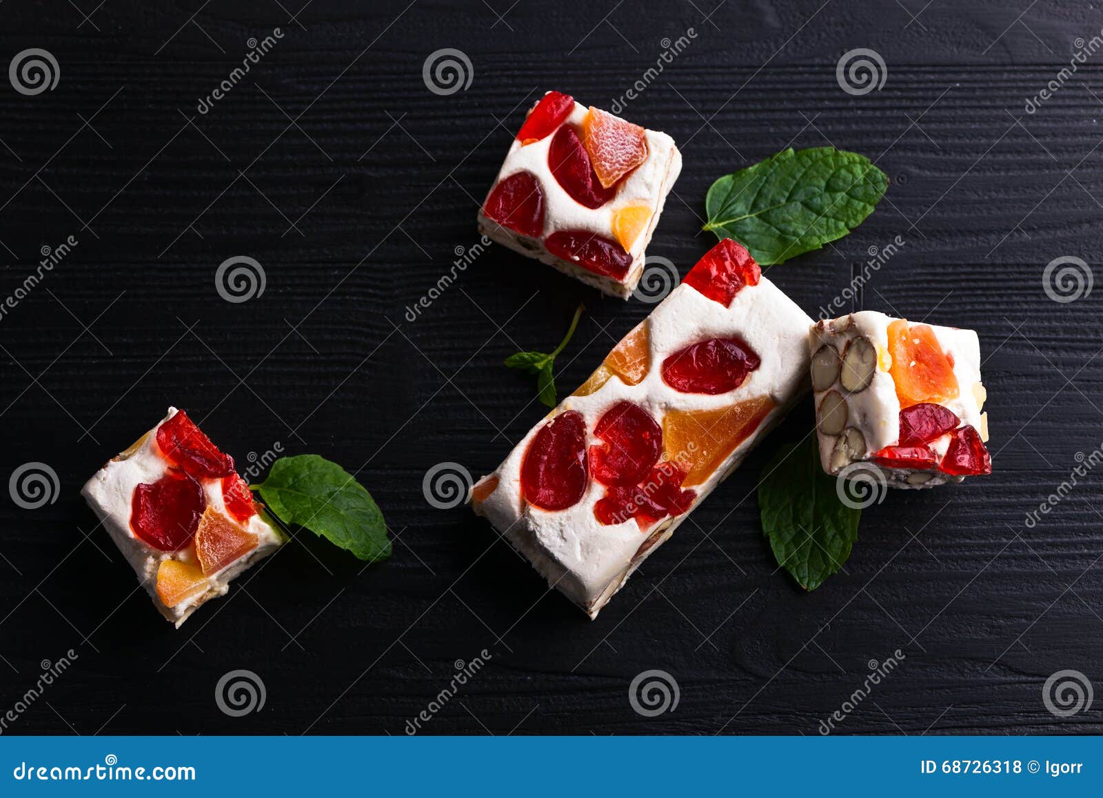 Nougat with tropical fruit stock photo. Image of honey 68726318