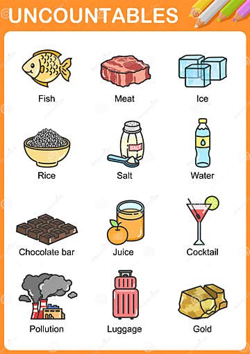 Nouns the Can Be Countable and Uncountable Stock Vector - Illustration ...