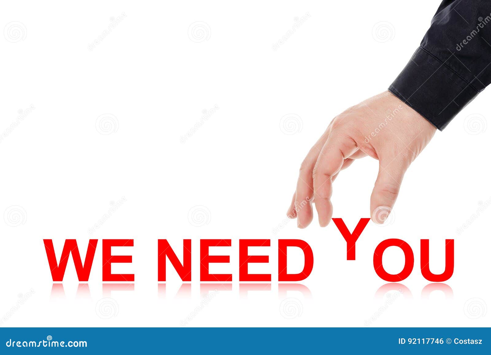 Nous avons besoin de vous photo stock. Image du travail 92117746