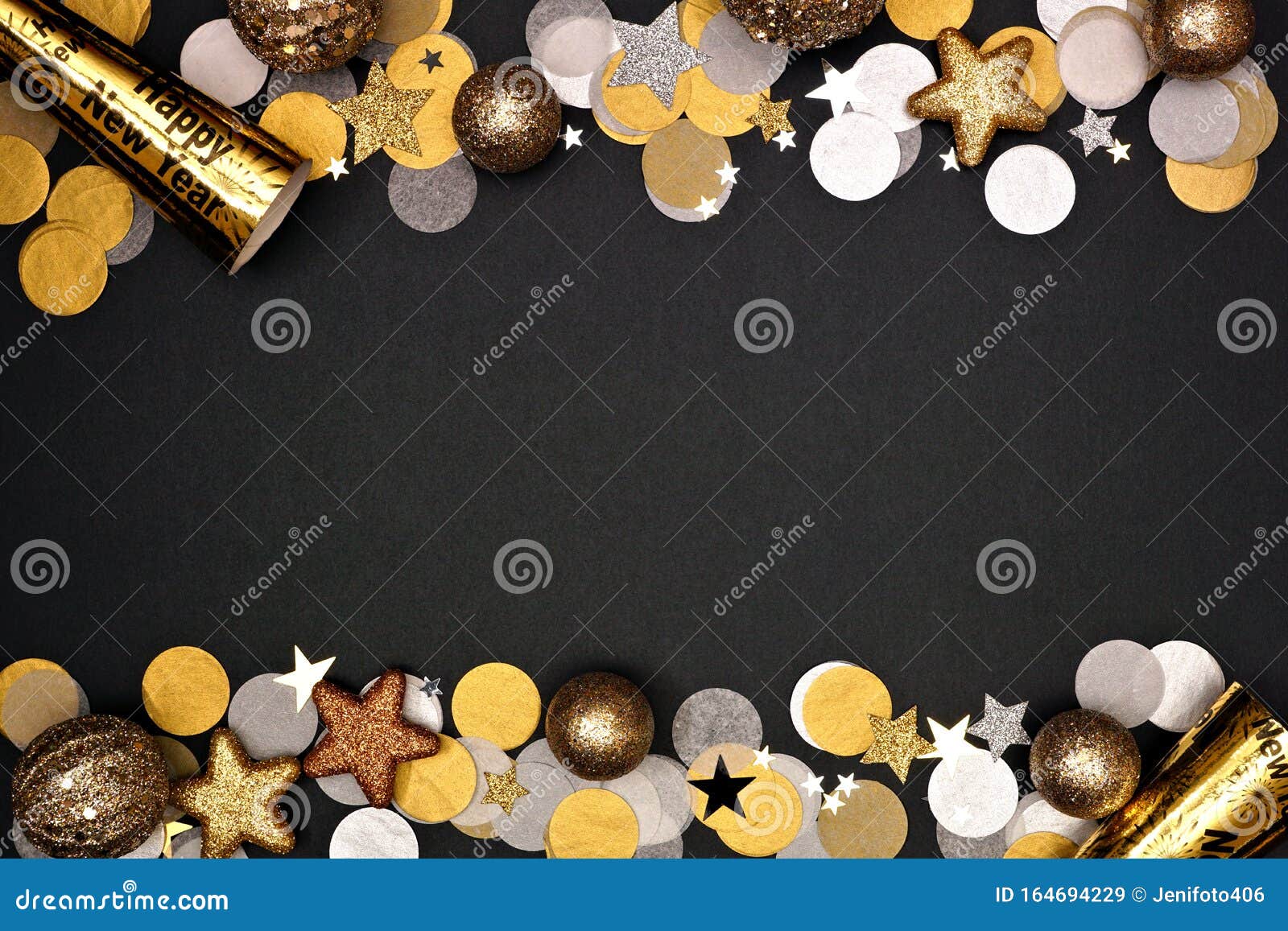 Cadre De Bordure De Confettis Du Nouvel an Illustration Stock