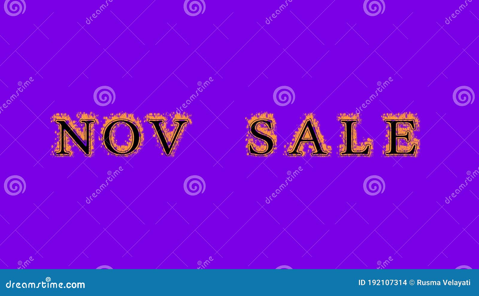 nov sale fire text effect violet background