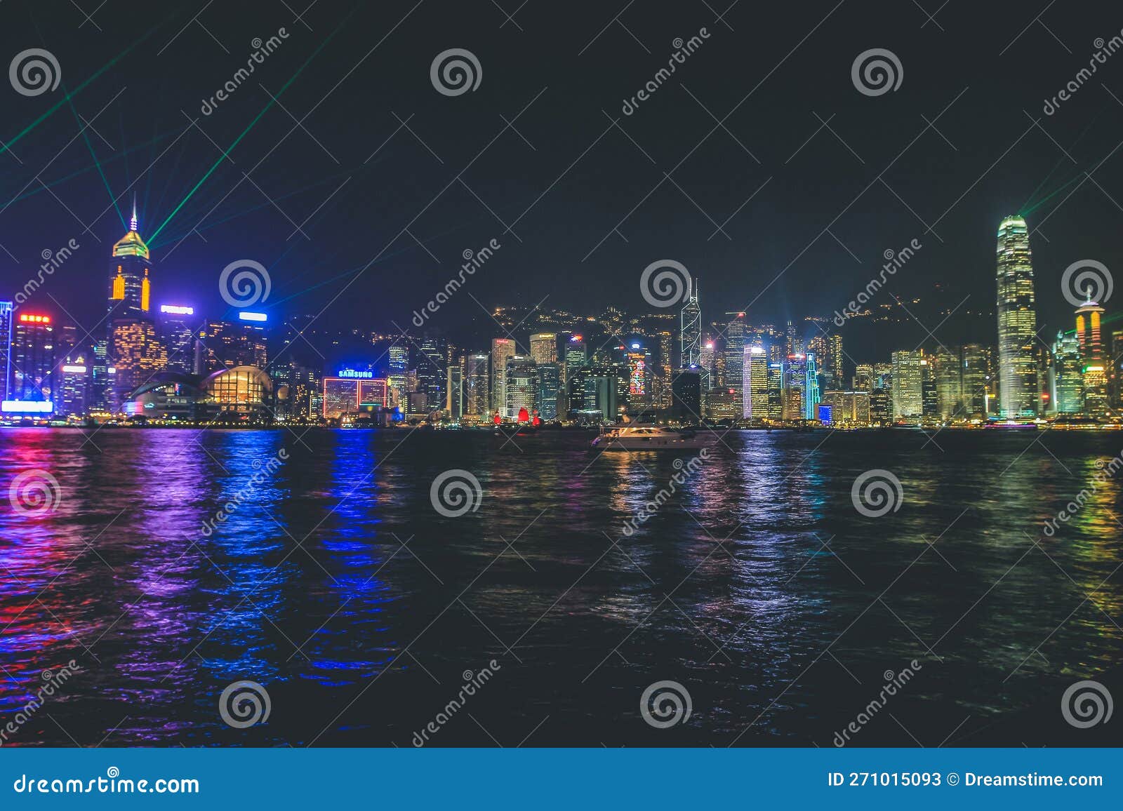 The Victoria Harbour Night View in Hong Kong 14 Nov 2013 Editorial