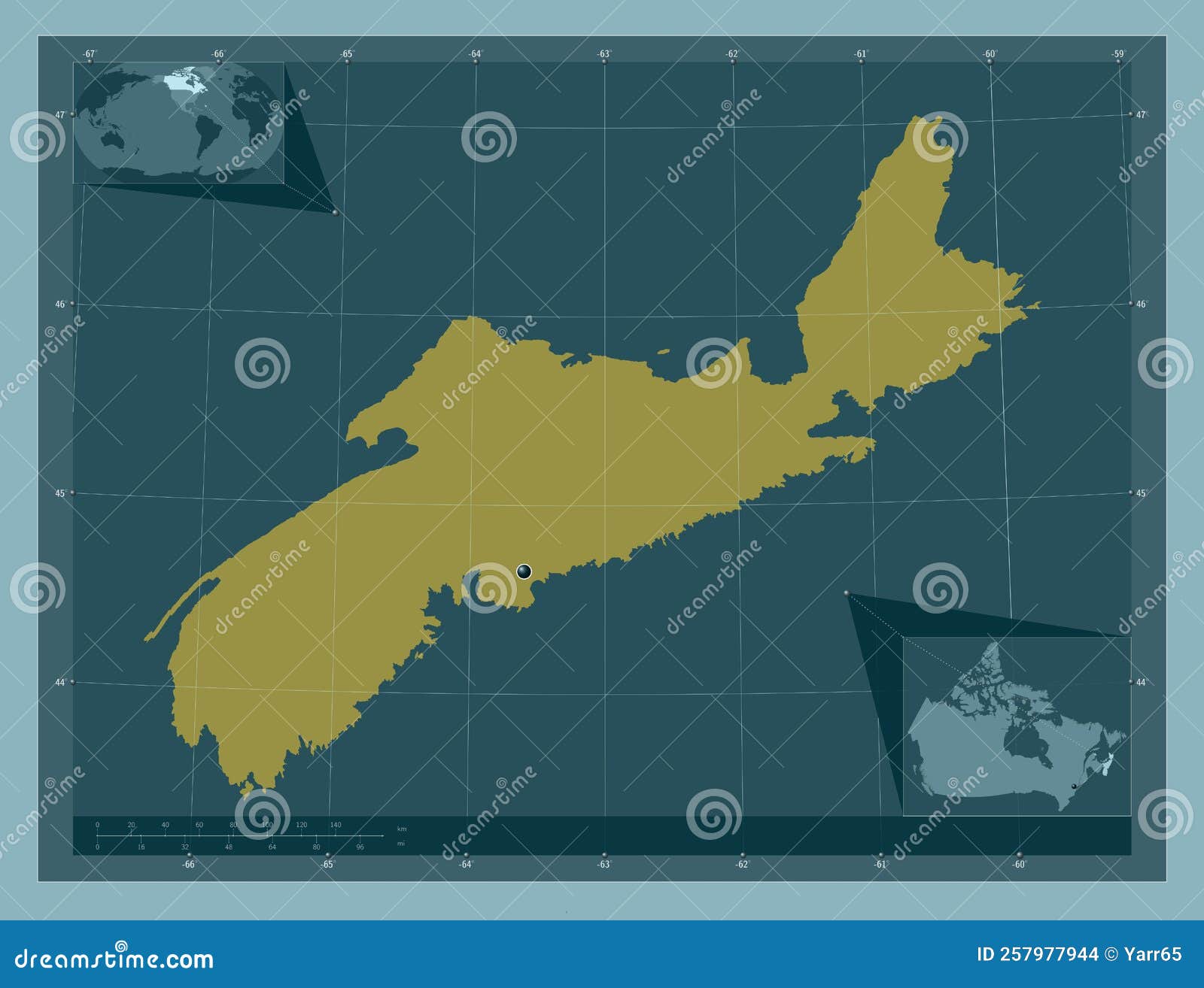 Nova Scotia, Canada. Solid. Capital Stock Illustration Illustration of stereographic, land