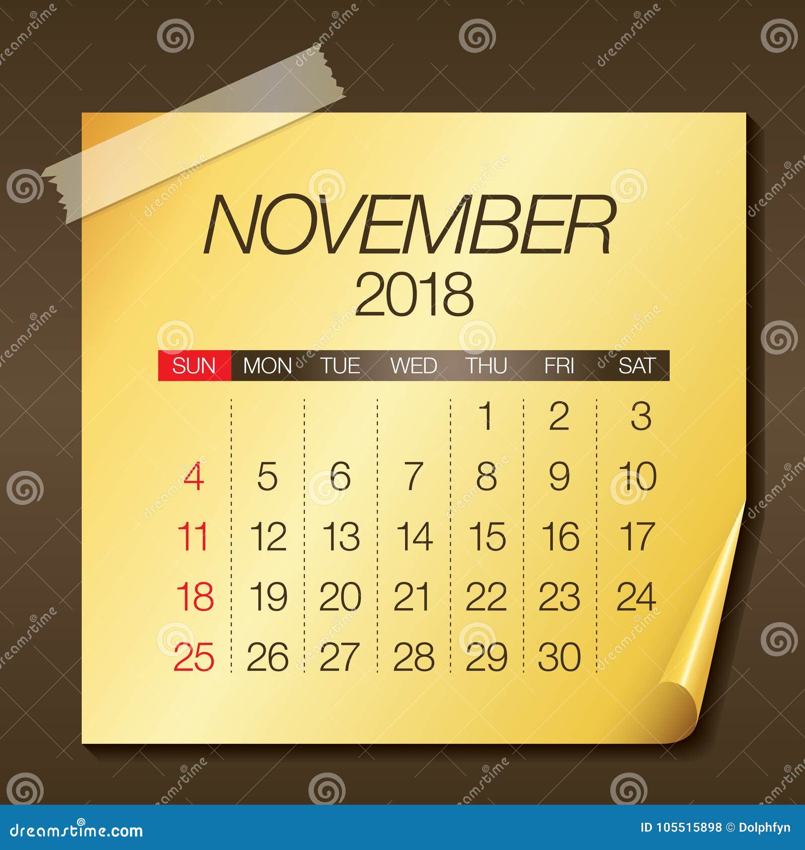 november-2018-calendar-vector-illustration-stock-vector-illustration