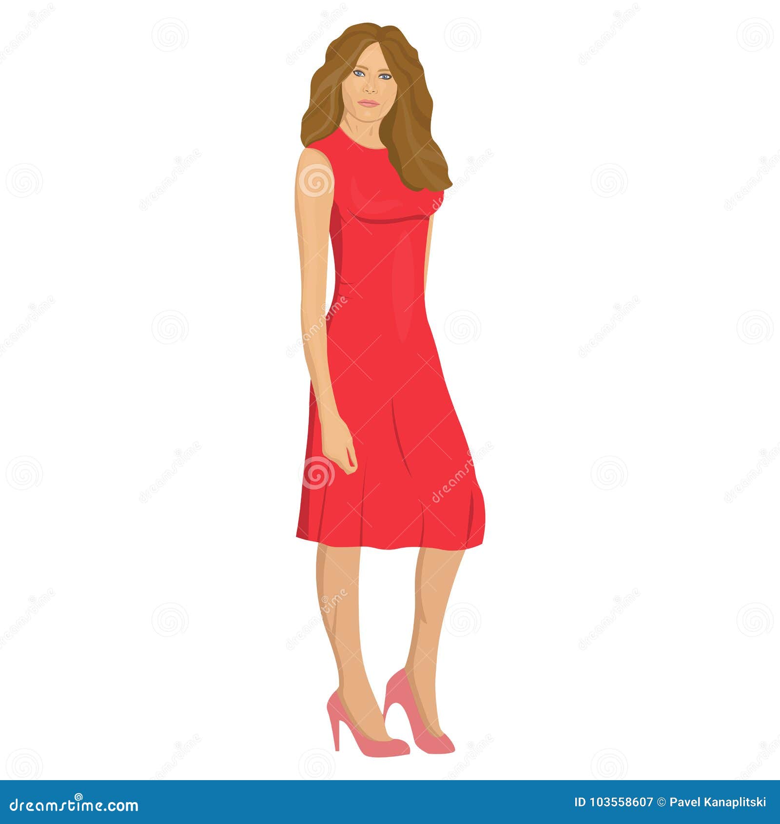 Melania Trump US First Lady Pop Art Portrait Cartoon Vector ...