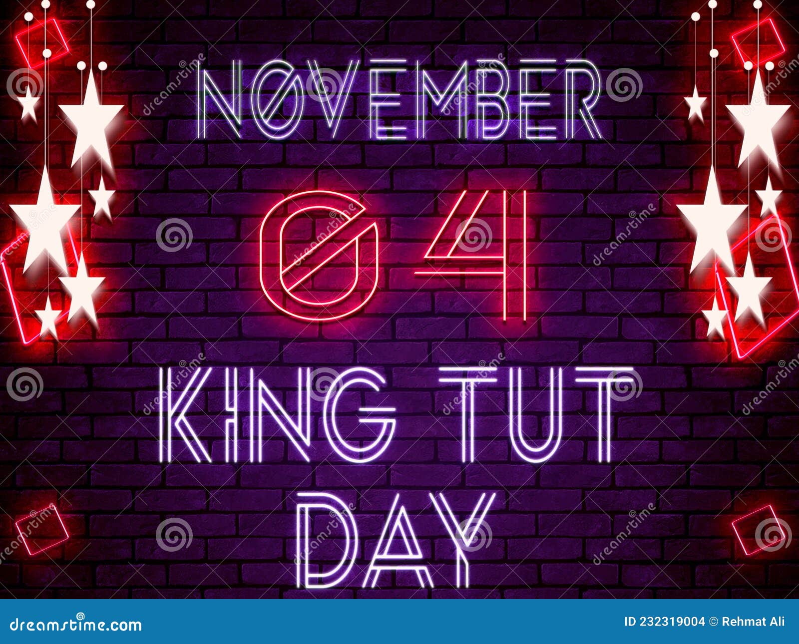 04 November, Hindu Diwali Day, Neon Text Effect on Bricks Background