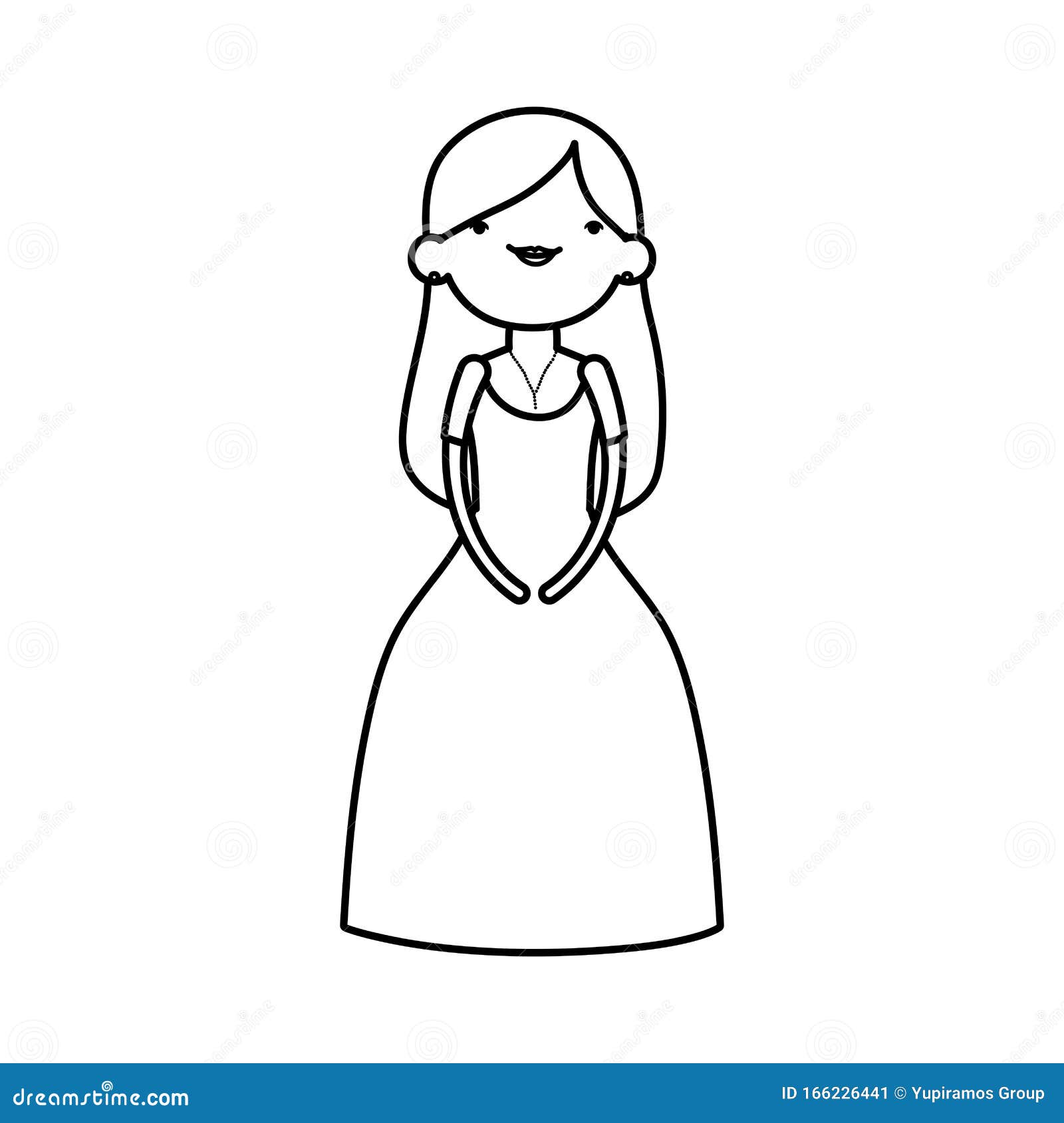 Novia Casada Mujer Elegante Vestir Caricatura Personaje De Línea Gruesa  Ilustración del Vector - Ilustración de manera, casado: 166226441