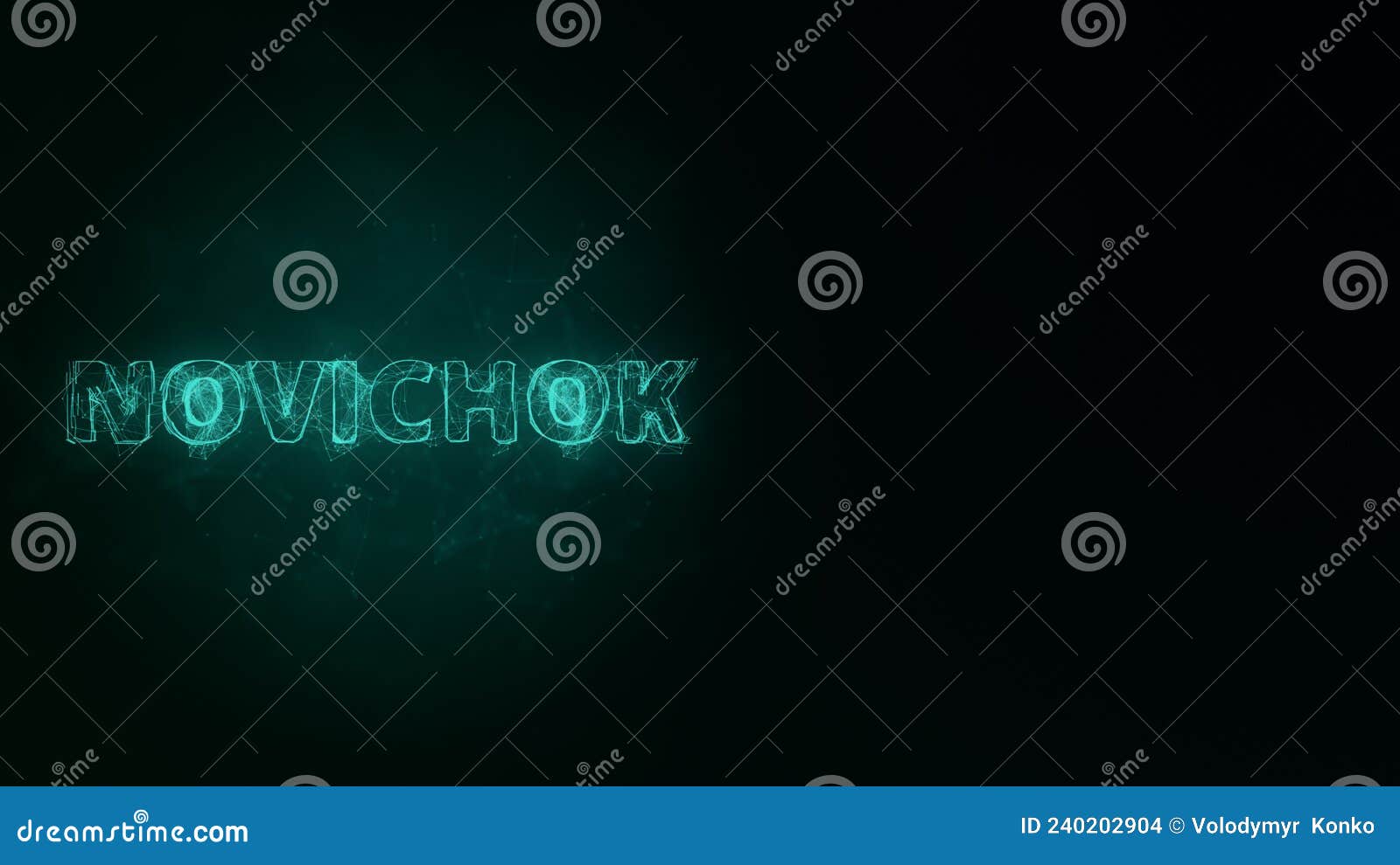 novichok title with plexus effect. connected lines with dots. lines title plexus