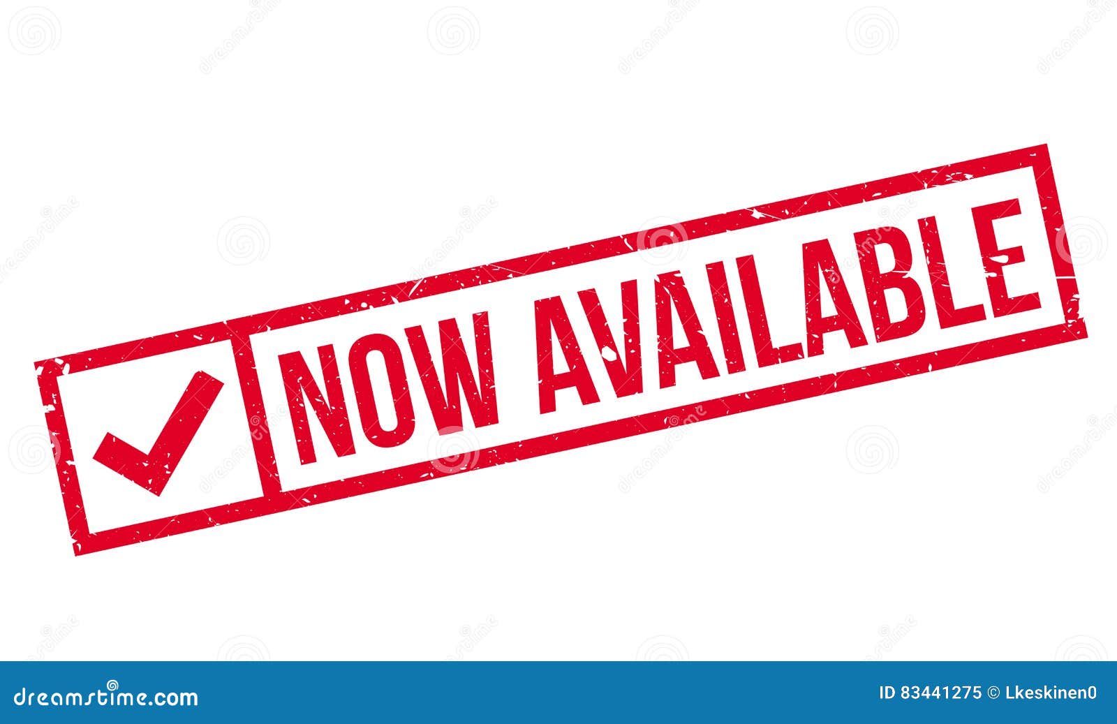 now available rubber stamp