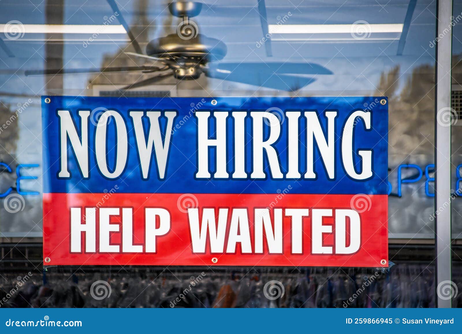 Now Hiring Sign In Window