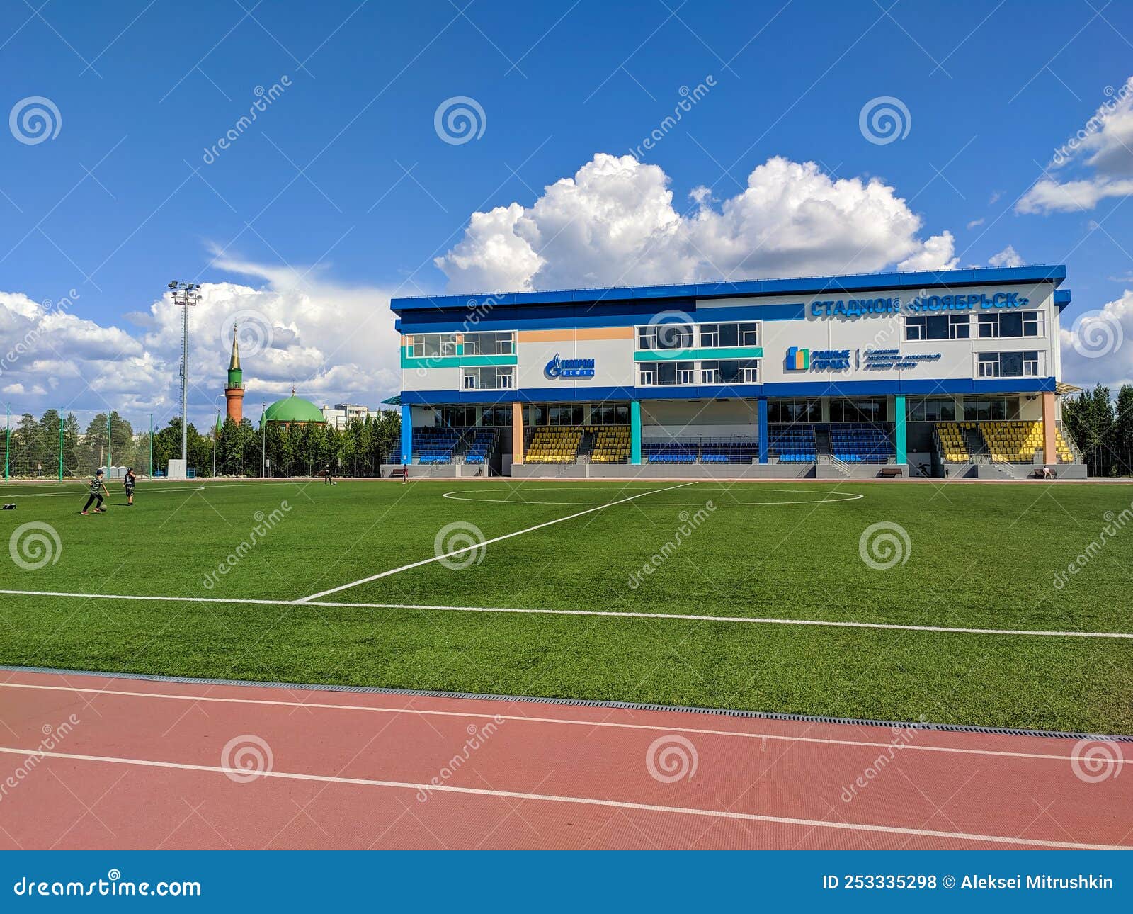 Noyabrsk, Russia - July 17 2022: View of the Noyabrsk Sports Stadium